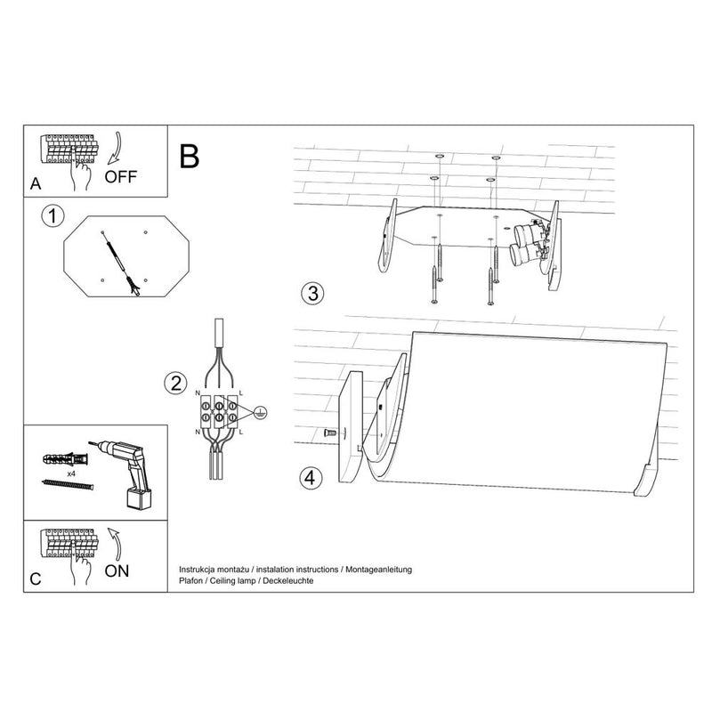 Emilio Modern Design Ceiling Lamp - Wood & Glass - High Quality E27
