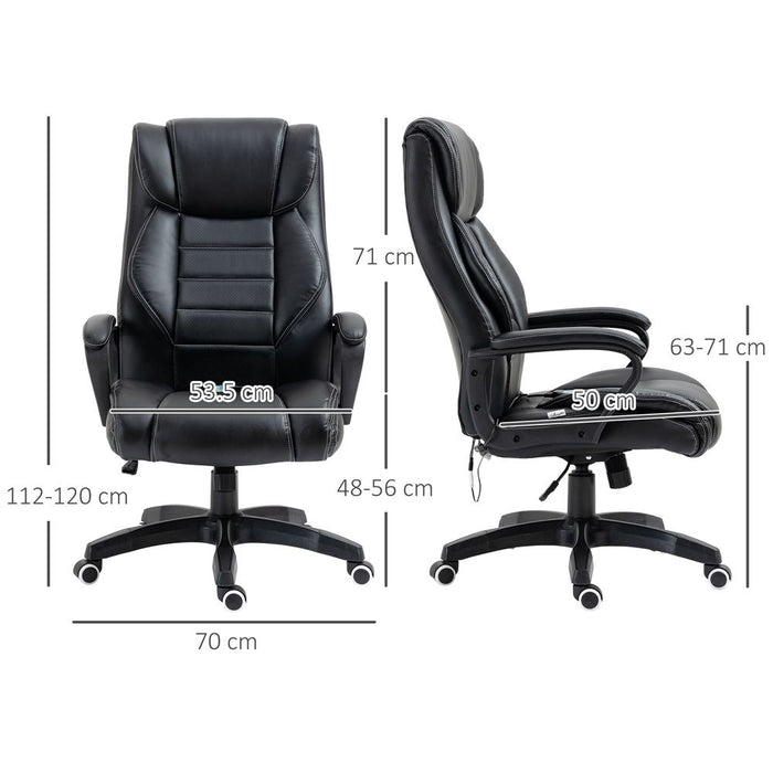 Premium Black Vinsetto Massage Office Chair - High Back, Vibration, 6 Points