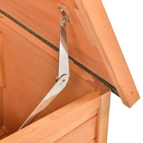 Wooden Rabbit Hutch with Run Small Animal Guinea Pig House 125.5 x 100 x 49cm