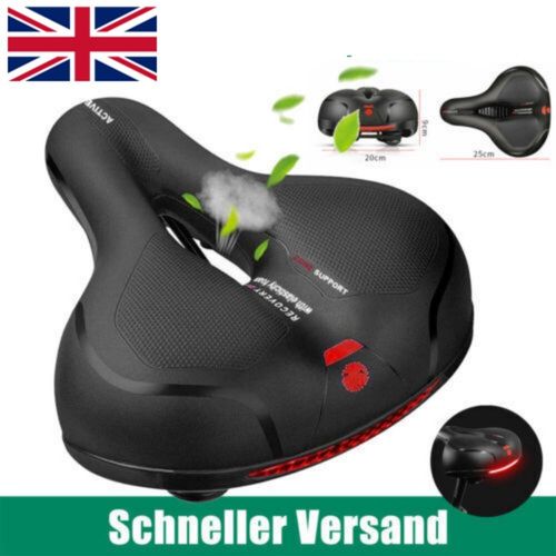 Bicycle Saddle Bike Seat Gel Touring Women Men UK 25 x 20 x 9cm