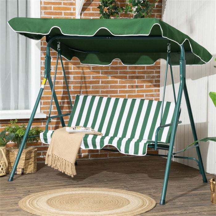 3-Seat Patio Swing Chair-Green