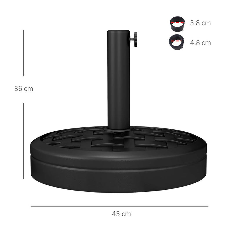 Premium Heavy-Duty Rattan-Effect Concrete Parasol Base - Securely Holds Umbrella, Perfect for Patio and Garden