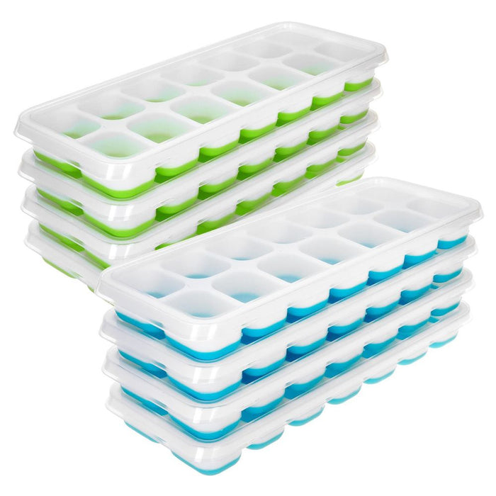 ASAB BPA-Free Silicone Ice Cube Trays - Set of 4, Easy Push, 56 Cubes