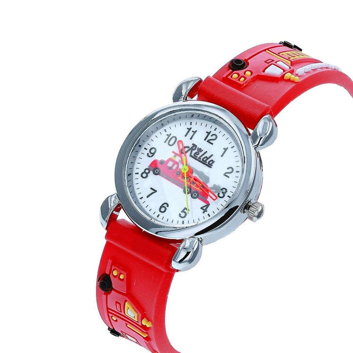 Relda Kids Fire Engine Red Silicone Strap Boy's Watch - REL48