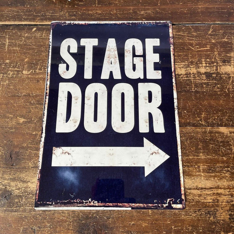 High-Quality Vintage Metal Sign - Stage Door Metal Wall Décor