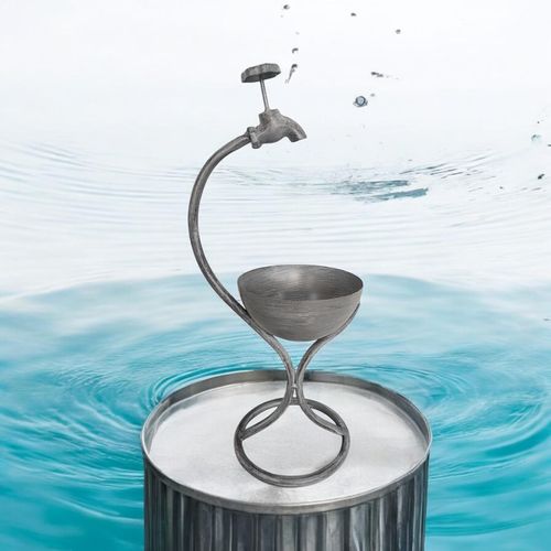 57CM GREY METAL GARDEN PLANTER