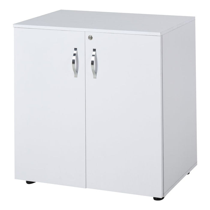 High-Quality 2-Tier Locking Office Storage Cabinet | Organize Files & Papers | White | HOMCOM