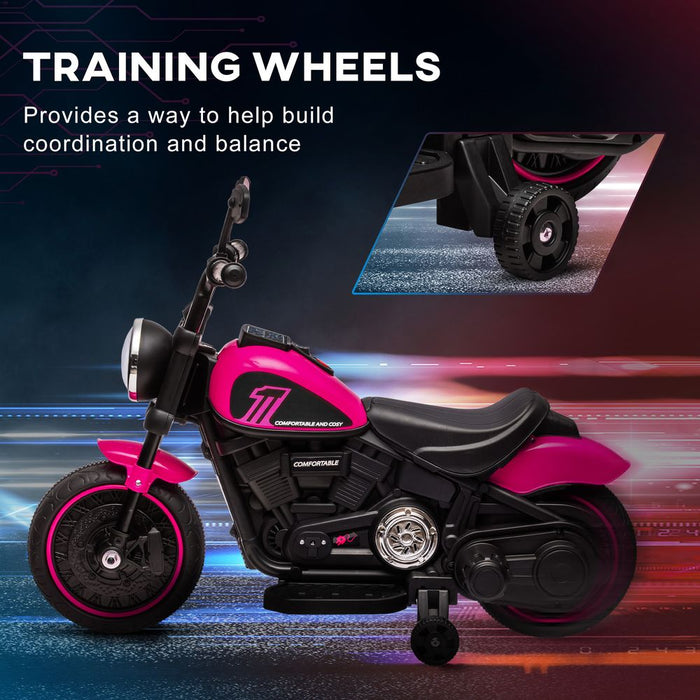 Ultimate Pink Electric Motorbike: Training Wheels, Headlight - Quality, Safe & Fun Ride for Kids