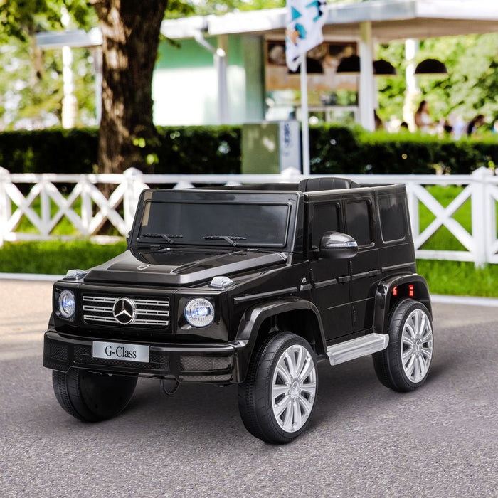 HOMCOM Mercedes Benz G500 Licensed 12V Kids Electric Ride On Car Toy with Parental Remote Control Battery-powered 2 Motors Music Lights MP3 for 3-8 Years Old Black