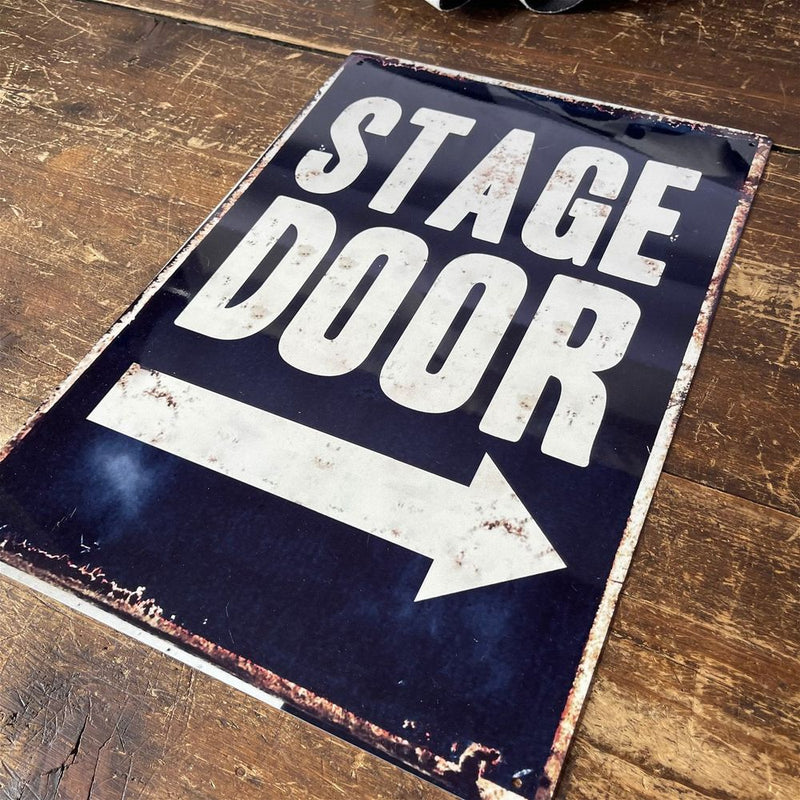 High-Quality Vintage Metal Sign - Stage Door Metal Wall Décor