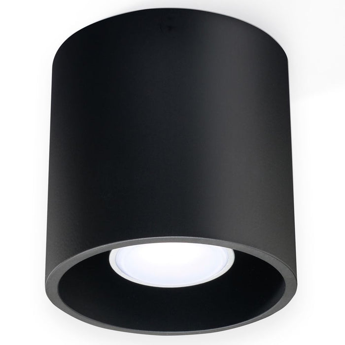 ORBIS 1 Black Round Ceiling Lamp - Modern Loft Design LED GU10 - Stylish & Minimalistic - Black, Gray, or White