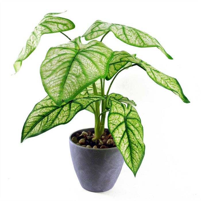 Premium 40cm Artificial Taro | Realistic Décor | Wired Stems | Decorative Planter