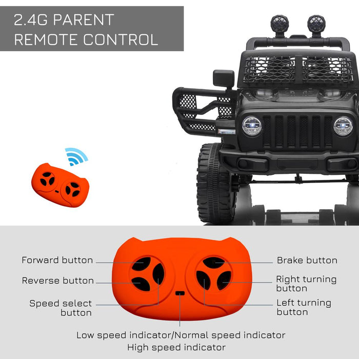 Ultimate Off-Road Kids Ride On Car: Remote Control, 12V, Black, HOMCOM