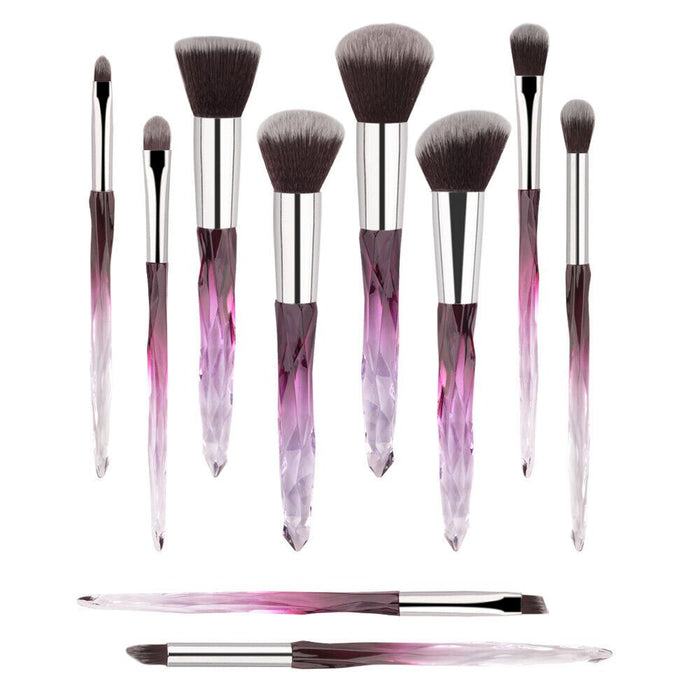 10Pcs Makeup Brushes Professional Big Powder Foundation Crystal Handle Brush UK