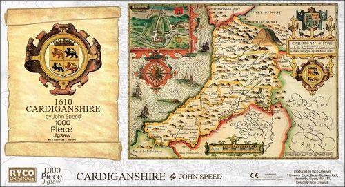 Cardiganshire Historical Map 1000 Piece Jigsaw Puzzle (1610)
