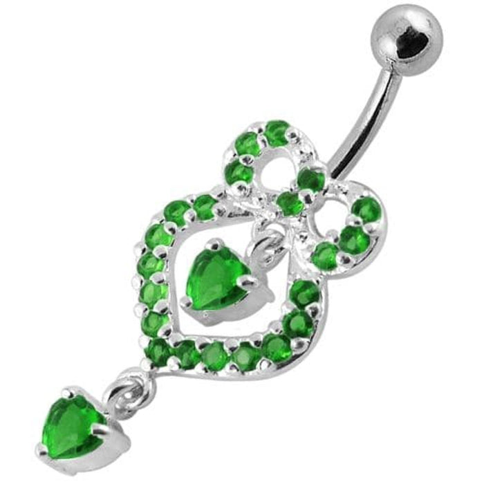 Fancy   Pear shaped Jeweled Dangling Navel Body Jewelry Ring