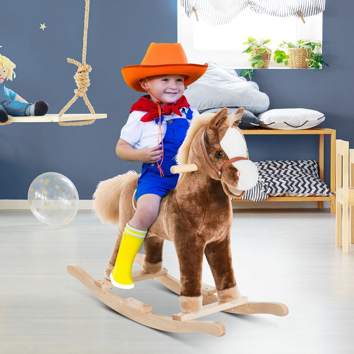 Premium Wooden Rocking Horse - Baby Toy & Gift - Sturdy & Comfortable - HOMCOM