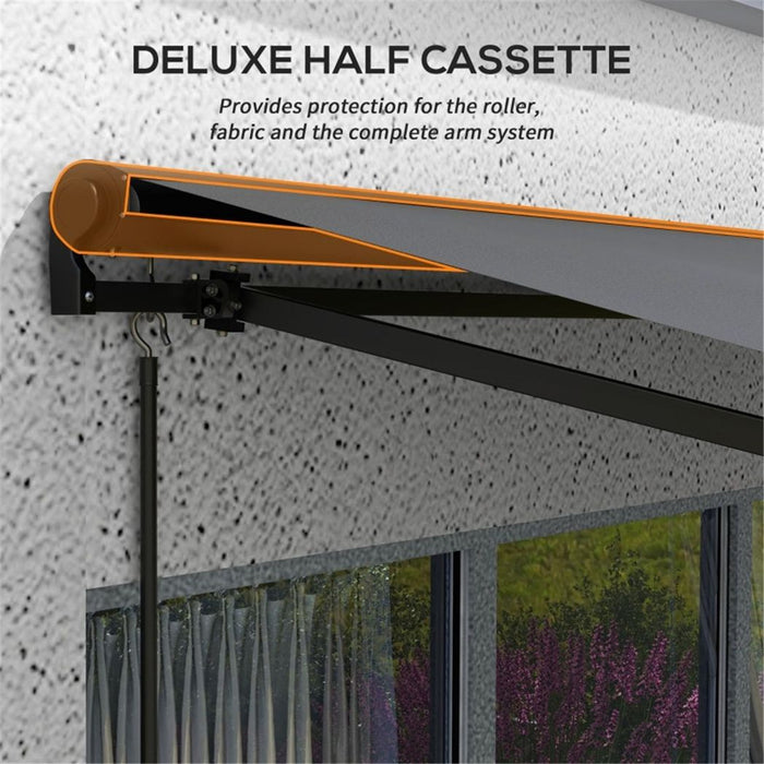 Patio Retractable Awning Dark Grey 295L x 200Wcm