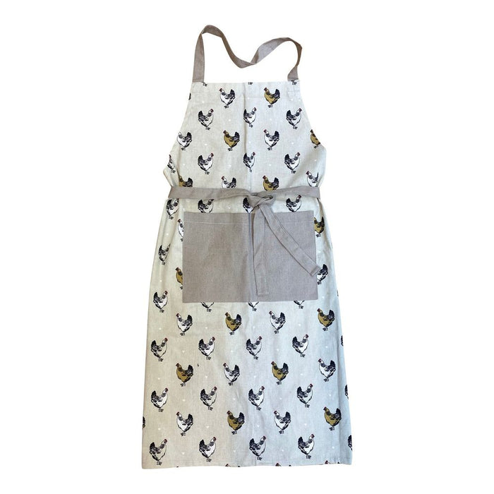 Cotton Pinafore Apron - Chicken Print - High-Quality & Stylish - Shop Now!