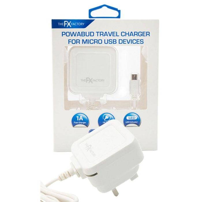 Fast Charging Powabud for Micro USB Devices - White. CE & ROHS Certified