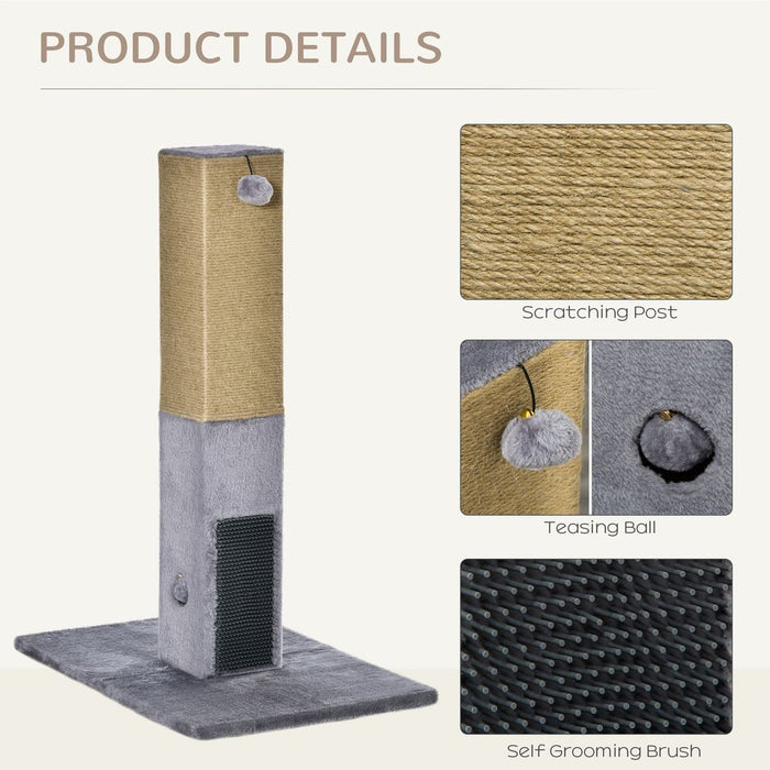 Premium Cat Scratching Post - Durable, Grey Scratcher Tree - 79cm - Activity Centre for Cats