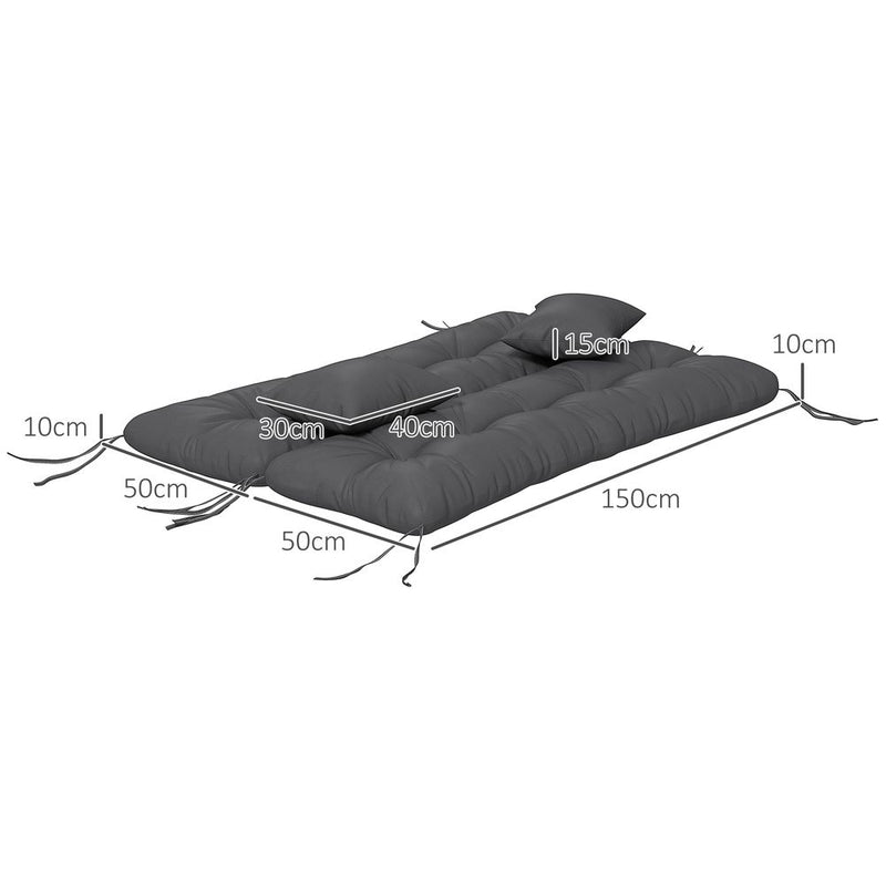 Premium Outdoor Cushion Set - 4 Pieces - Charcoal Grey - High Quality - Water Resistant - Easy to Clean