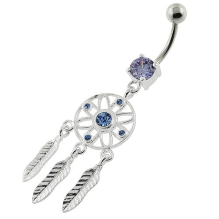 Flower Cut out Dream Catcher belly piercing