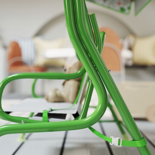 AIYAPLAY Kids Garden Swing Chair, Swing Seat with Adjustable Canopy, Green