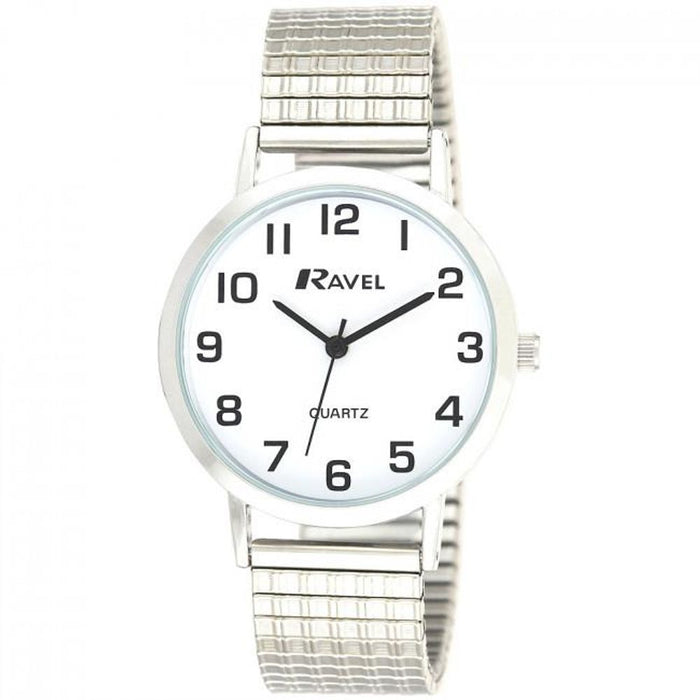 Premium Mens Silver Bracelet Watch: Easy Read, Classic Style, Ravel R0201.01.1