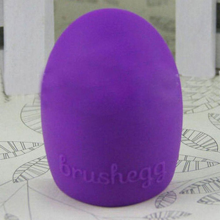 Silicone Egg Sponge Scrubber Make-Up Brush Cleaner - Pink/Purple [Purple]