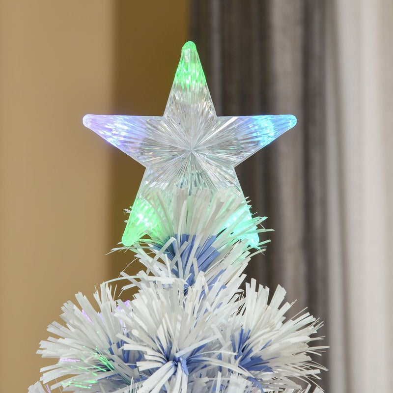 Artificial Fibre Christmas Tree Seasonal Deco 21 LED Easy Store 5FT White Blue