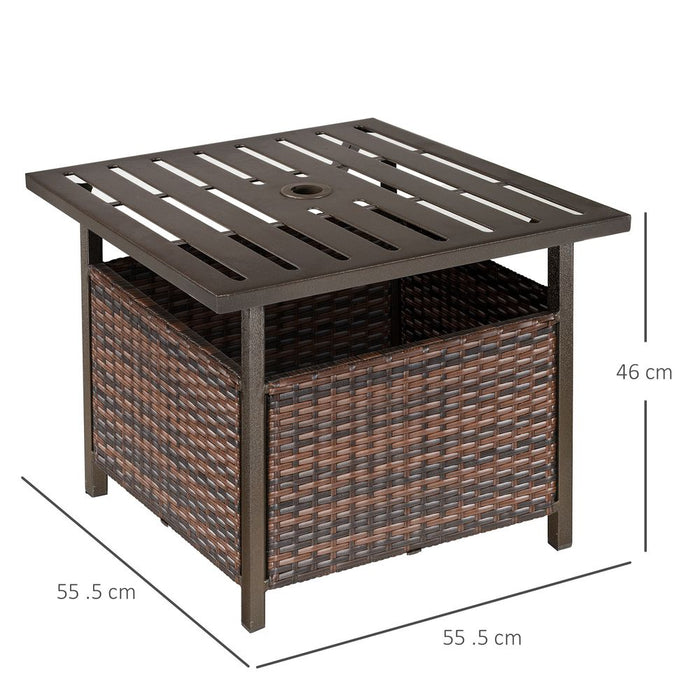 Outsunny Outdoor Rattan Coffee Table - Garden Backyard Essential