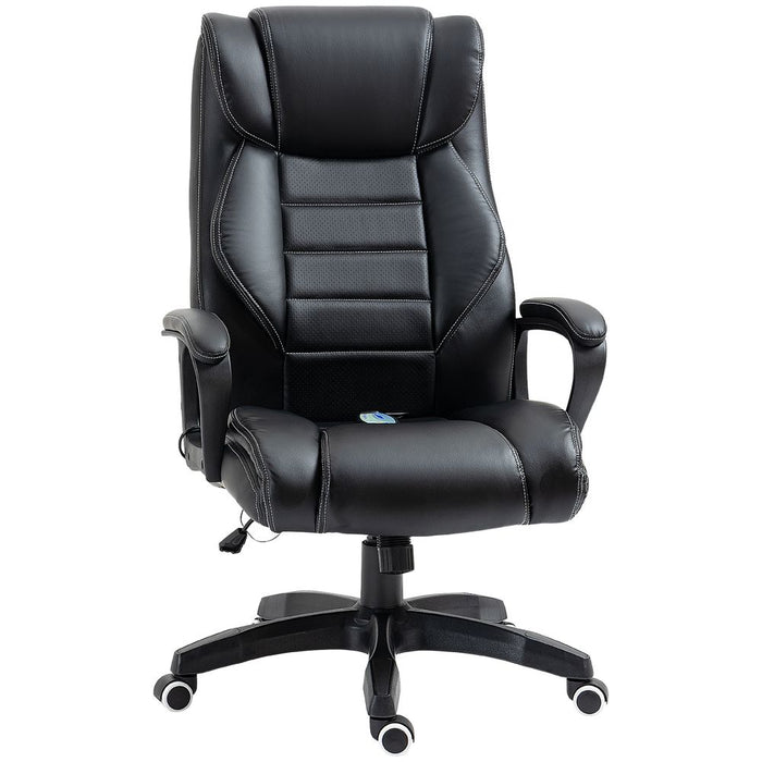 Premium Black Vinsetto Massage Office Chair - High Back, Vibration, 6 Points