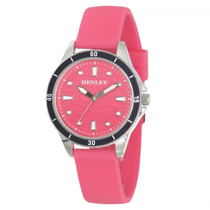 Pink Dial Ladies' Wave Watch with Rubber Strap - H06176.5