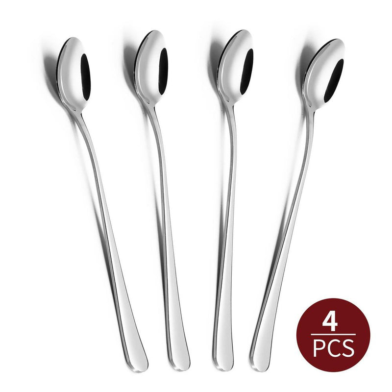 Elegant 8pc SS Long Handle Latte Spoons - Top Quality for Kitchen, Hotel, Restaurant - Perfect Gift!
