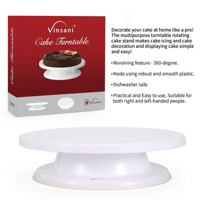 VINSANI CAKE TURNTABLE 0007716 – Professional Quality, Easy Decorating, Versatile Design