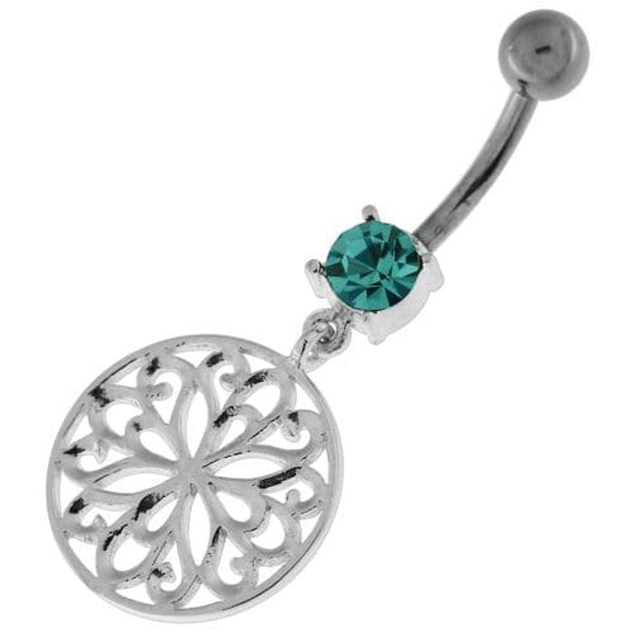 Flower Of Life Dangling Navel Belly Button Ring