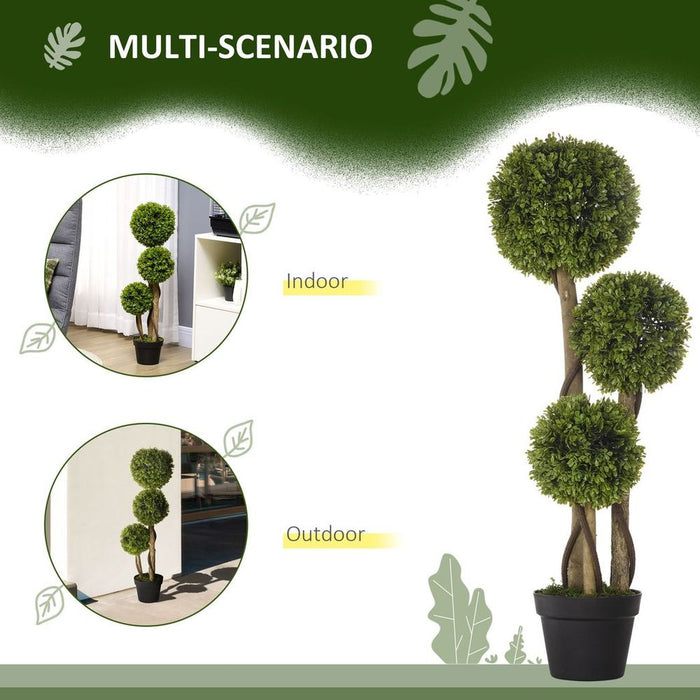 Premium Quality Faux Boxwood Ball Topiary - Indoor/Outdoor, 90cm