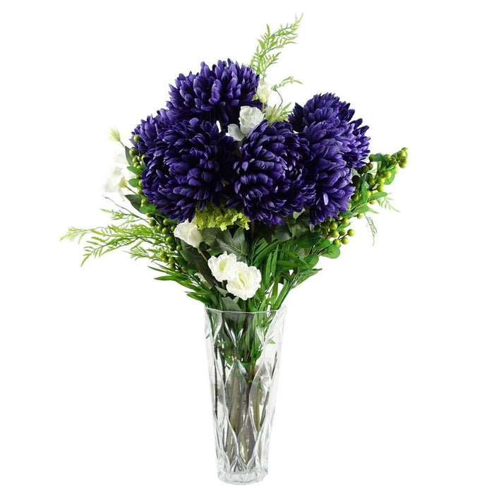 35cm Clear Chunky Ridged Glass Vase - Exquisite Quality for Displaying Real and Artificial Flowers