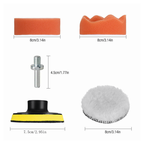 22 Car Polisher Gross Polishing Pads for Drill Sponge Buffer Waxing Buffing Kit