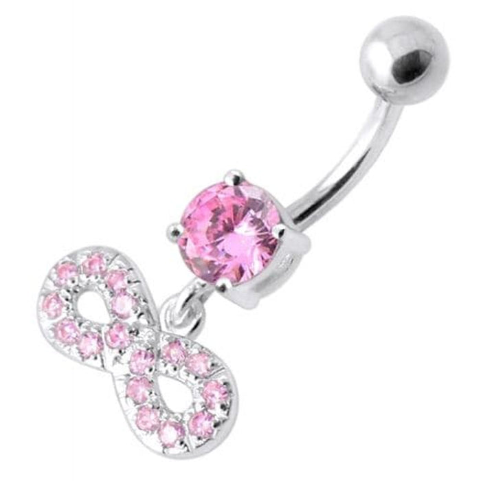 Infinity Sign Jeweled Navel Belly Ring