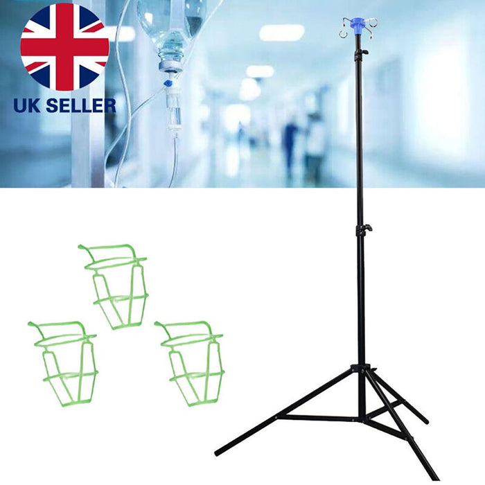 Portable IV Pole Drip Bag Stand Intravenous Foldable Pole Stand Aluminum Alloy