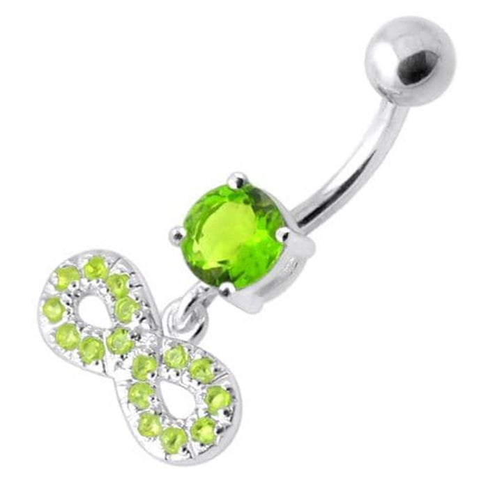 Infinity Sign Jeweled Navel Belly Ring