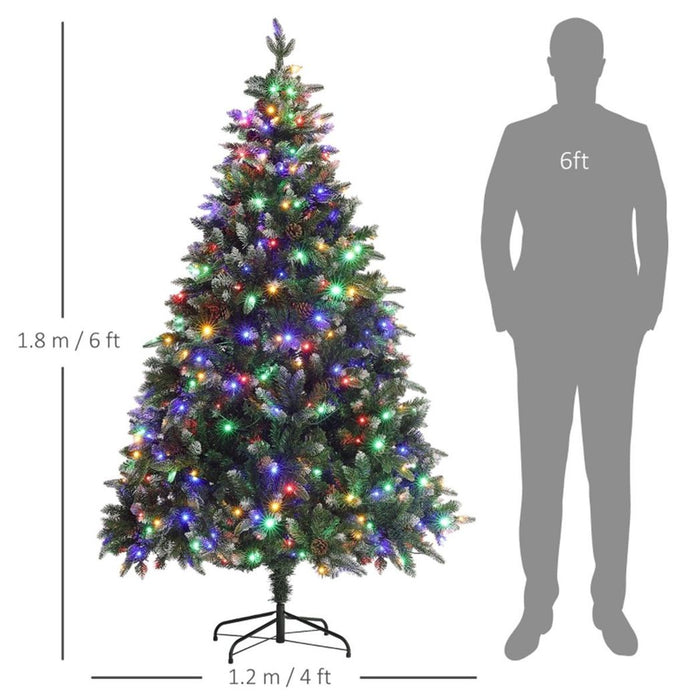 6 Ft Christmas Tree Artificial Green with LED Lights