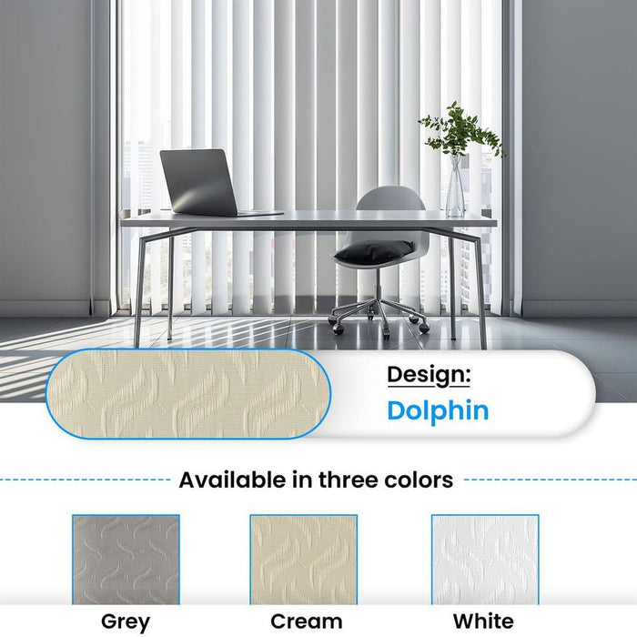 Premium 89mm Vertical Blind Slats - Dolphin Cream - Replacements 2400mm | J812918