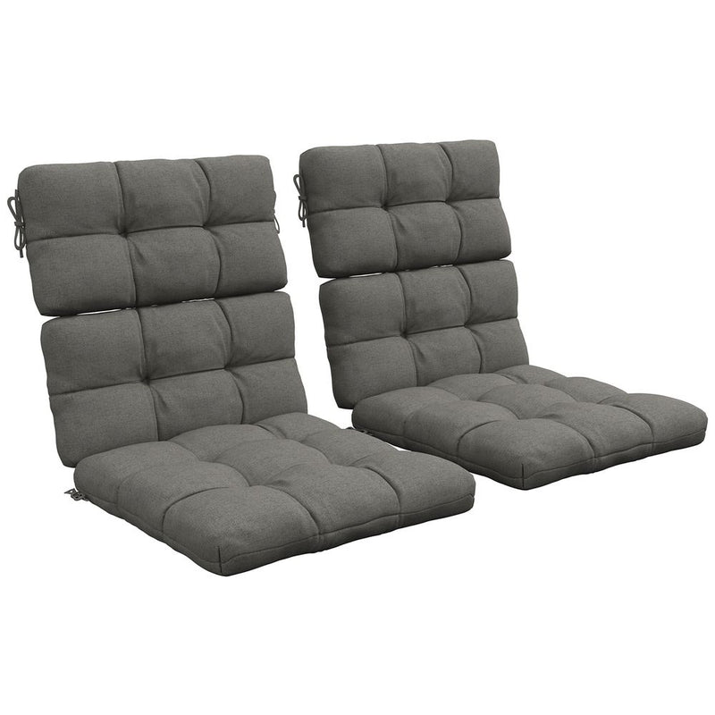 Premium Outdoor Seat Cushion w/ Backrest, Ties | Garden | Grey | Best Quality