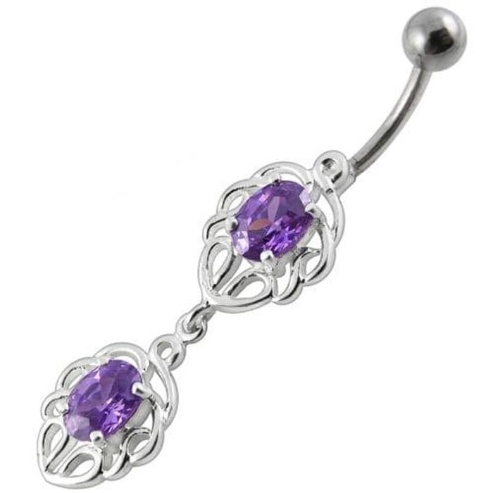 Fancy Jeweled Dangling Belly Ring