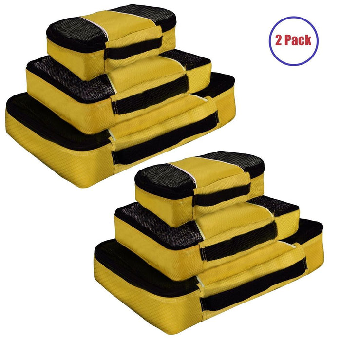 VINSANI 3pk Packing Cubes - Save Space, Travel Easier, Premium Quality - Yellow