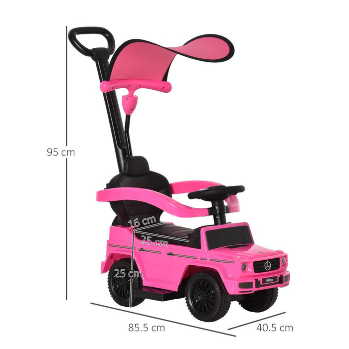 Benz G350 Ride-on Sliding Car Floor Slider Stroller Kids Vehicle, Pink HOMCOM