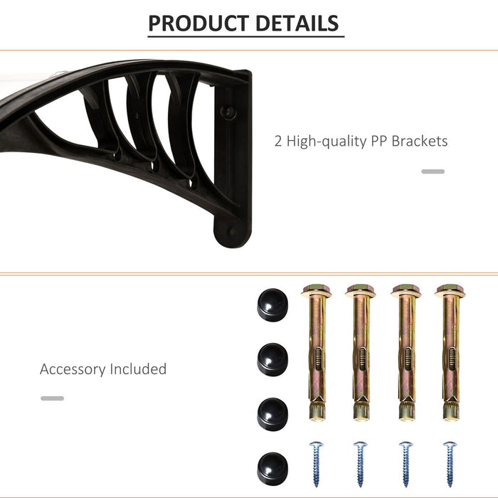 Clear Polycarbonate Curved Awning - 75x120x23 cm - UV Resistant - High Quality